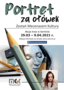 Plakat akcji "Zostań mecenasem kultury - Portret za ołówek". 