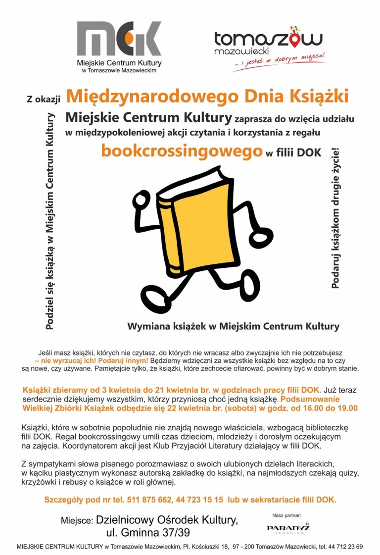Bookcrossing w Miejskim Centrum Kultury. Książki zbieramy do 21 kwietnia