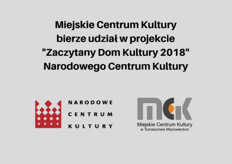 Miejskie Centrum Kultury bierze udział w projekcie „Zaczytany Dom Kultury 2018” Narodowego Centrum Kultury.