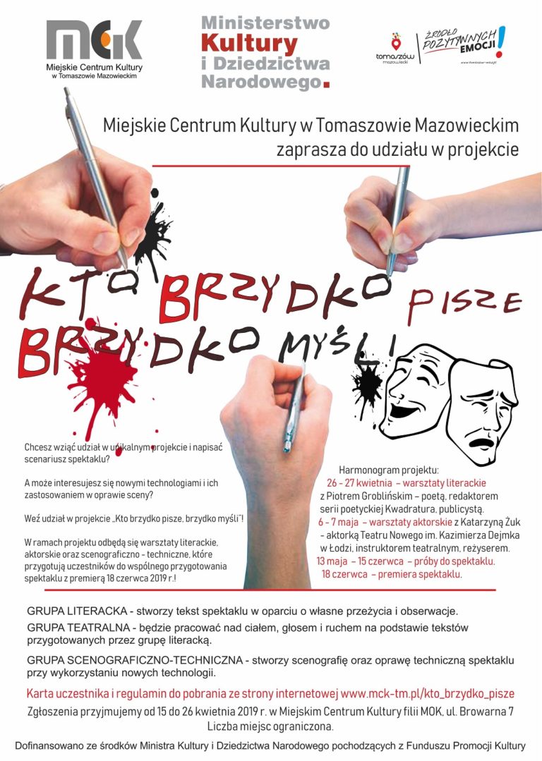 Zapraszamy do udziału w projekcie „Kto brzydko pisze, brzydko myśli”