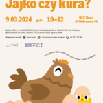 Zajęcia Fun Kids pn. Jajko czy kura?. Wydarzenie odbędzie się 9 marca w godz. 10-12 w Miejskim Centrum Kultury Tkacz przy ul. Niebrowskiej 50. Więcej informacji na stronie mck-tm.pl.