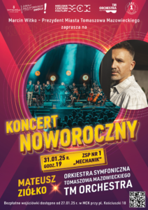 Plakat promujący Koncert Noworoczny w Tomaszowie Mazowieckim