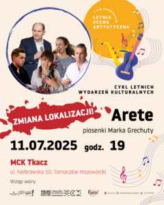 Plakat ze zmienioną lokalizacją koncertu