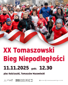 Plakat promujący Tomaszowski Bieg Niepodległości