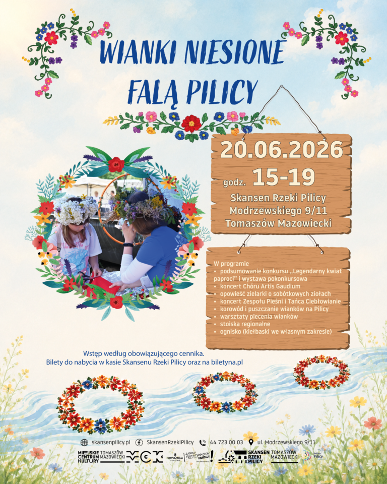 "Wianki niesione falą Pilicy" - plakat wydarzenia